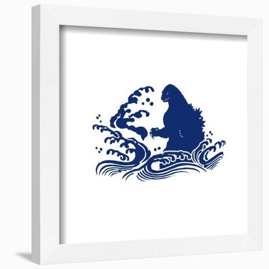 Gallery Pops Godzilla - Traditional Japanese Godzilla Wave Wall Art-Trends International-Framed Gallery Pops