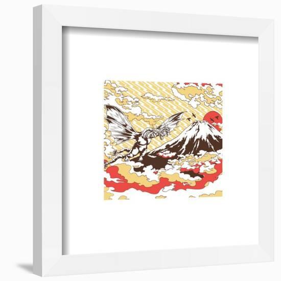 Gallery Pops Godzilla - Traditional Japanese King Ghidorah Flying Wall Art-Trends International-Framed Gallery Pops