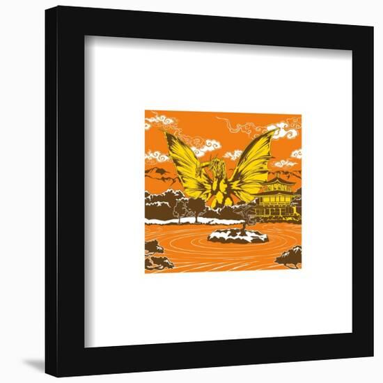 Gallery Pops Godzilla - Traditional Japanese King Ghidorah Pagoda Wall Art-Trends International-Framed Gallery Pops