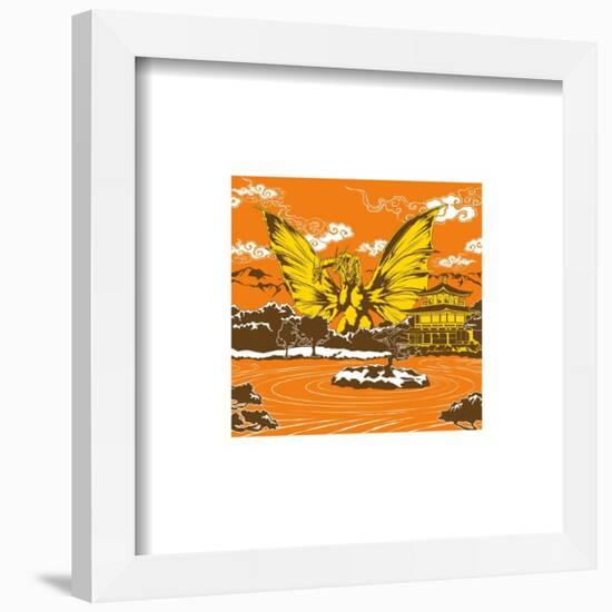 Gallery Pops Godzilla - Traditional Japanese King Ghidorah Pagoda Wall Art-Trends International-Framed Gallery Pops