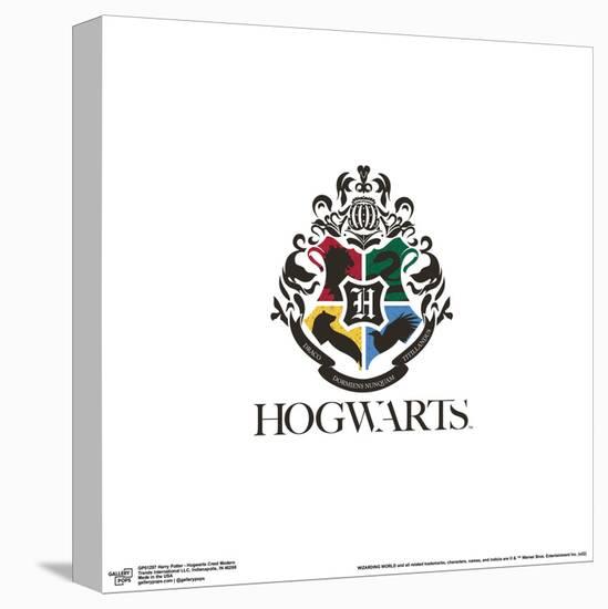 Gallery Pops Harry Potter - Hogwarts Crest Modern Wall Art-Trends International-Stretched Canvas