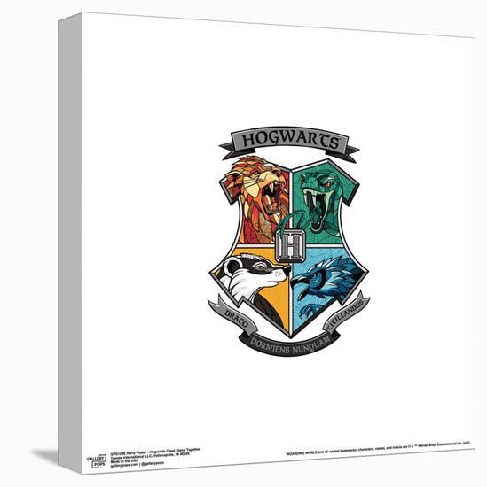 Gallery Pops Harry Potter - Hogwarts Crest Stand Together Wall Art-Trends International-Stretched Canvas