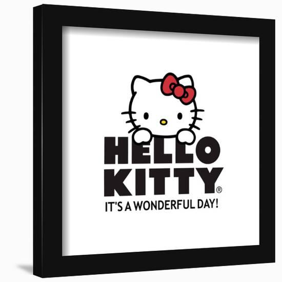 Gallery Pops Hello Kitty - It's A Wonderful Day Logo Wall Art-Trends International-Framed Gallery Pops