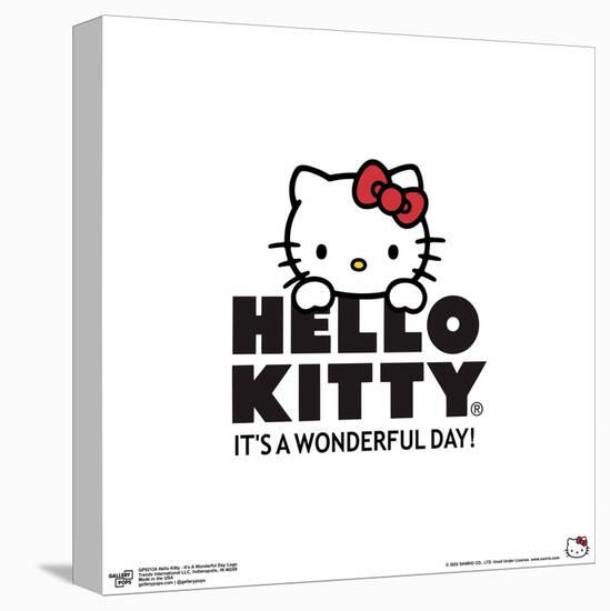 Gallery Pops Hello Kitty - It's A Wonderful Day Logo Wall Art-Trends International-Stretched Canvas