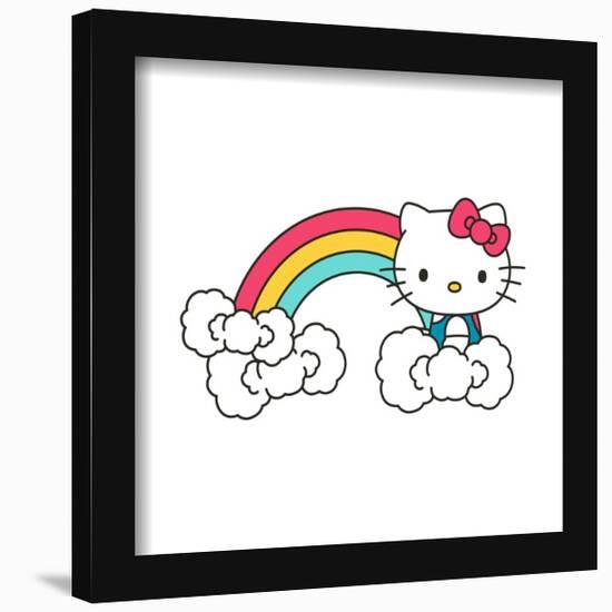 Gallery Pops Hello Kitty - Rainbow Color Logo Wall Art-Trends International-Framed Gallery Pops