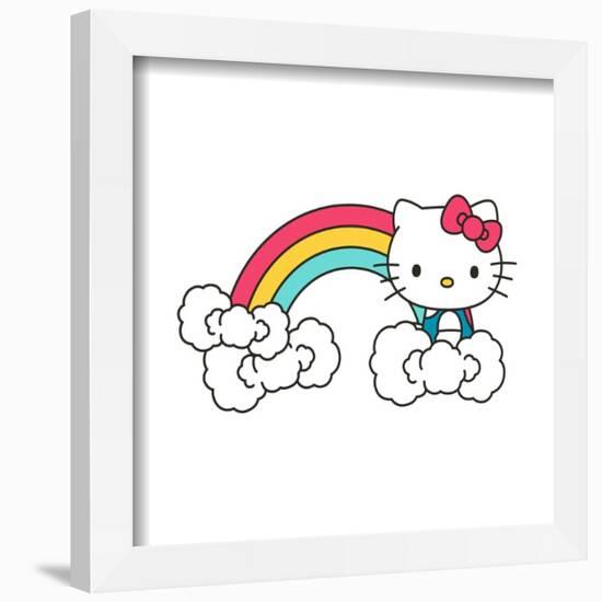 Gallery Pops Hello Kitty - Rainbow Color Logo Wall Art-Trends International-Framed Gallery Pops