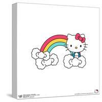 Gallery Pops Hello Kitty - Rainbow Color Logo Wall Art-Trends International-Stretched Canvas