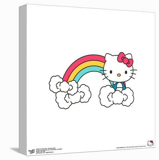 Gallery Pops Hello Kitty - Rainbow Color Logo Wall Art-Trends International-Stretched Canvas