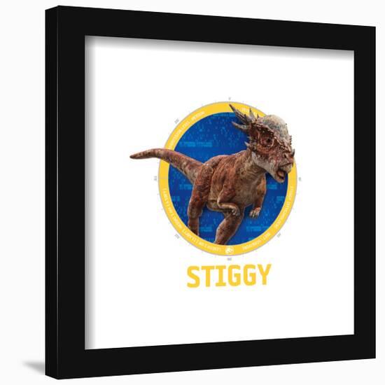 Gallery Pops Jurassic World - Stiggy Badge Wall Art-Trends International-Framed Gallery Pops