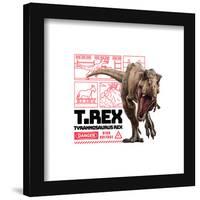 Gallery Pops Jurassic World - T. Rex Warning Sign Wall Art-Trends International-Framed Gallery Pops