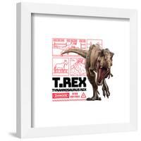 Gallery Pops Jurassic World - T. Rex Warning Sign Wall Art-Trends International-Framed Gallery Pops