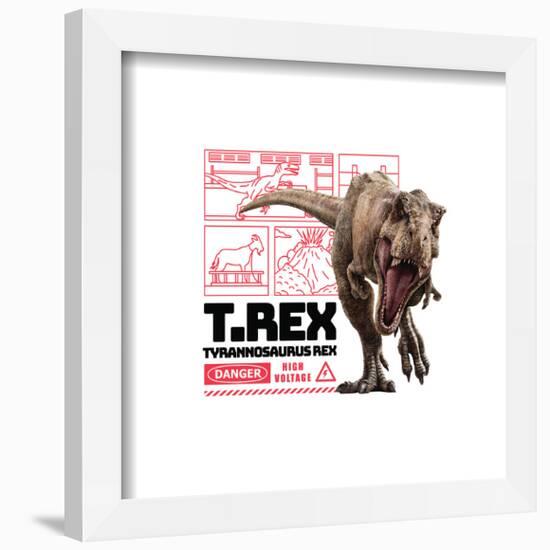 Gallery Pops Jurassic World - T. Rex Warning Sign Wall Art-Trends International-Framed Gallery Pops