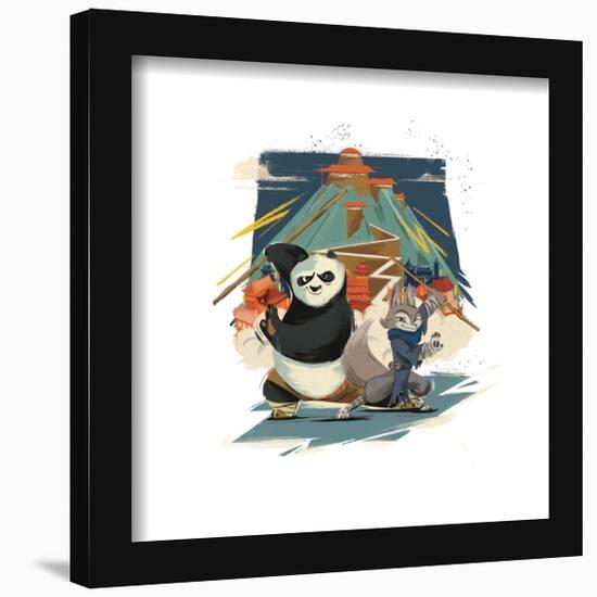 Gallery Pops Kung Fu Panda 4 - Po & Zhen Group Mountain Wall Art-Trends International-Framed Gallery Pops