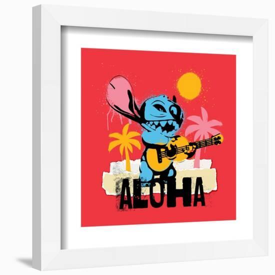 Gallery Pops Lilo & Stitch - Grunge Aloha Wall Art-Trends International-Framed Gallery Pops