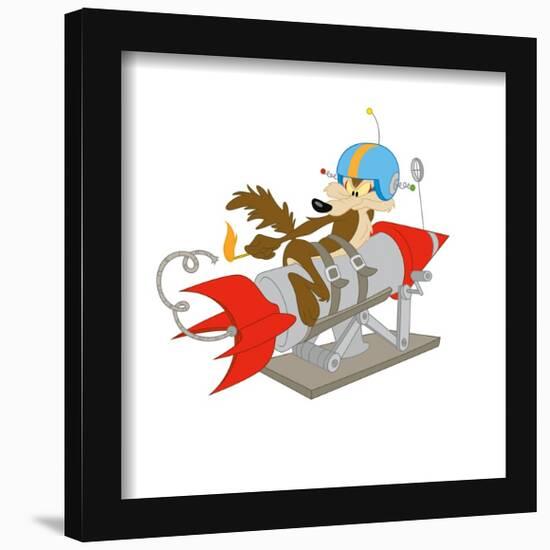 Gallery Pops Looney Tunes - Classic Wile E. Coyote Rocket Wall Art-Trends International-Framed Gallery Pops