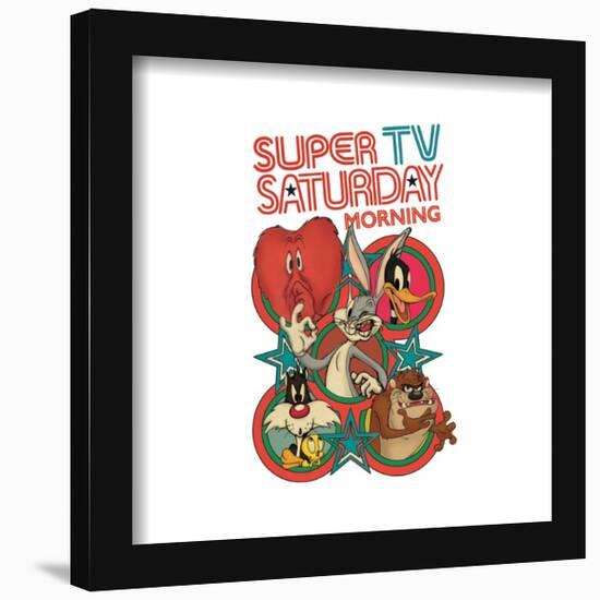 Gallery Pops Looney Tunes - Saturday Morning Cartoons Text Logo Wall Art-Trends International-Framed Gallery Pops