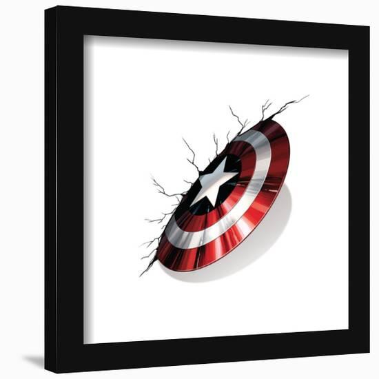 Gallery Pops Marvel Comics Avengers - Captain America Shield Wall Break Wall Art-Trends International-Framed Gallery Pops