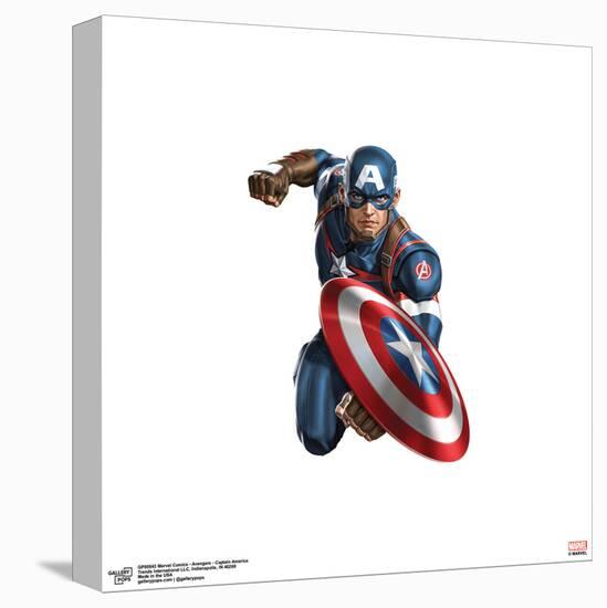 Gallery Pops Marvel Comics Avengers - Captain America Wall Art-Trends International-Stretched Canvas