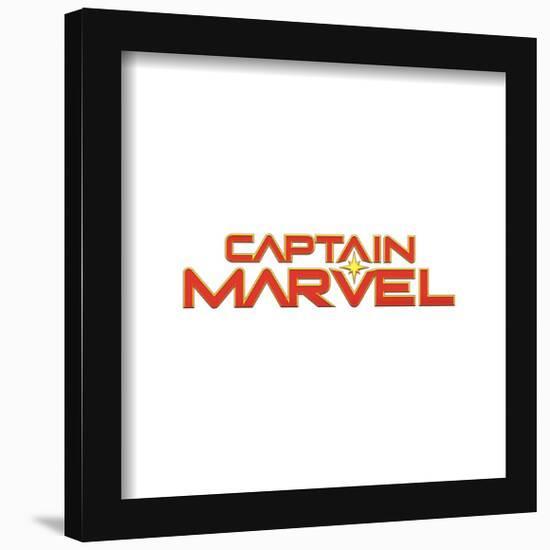 Gallery Pops Marvel Comics Avengers - Captain Marvel Text Wall Art-Trends International-Framed Gallery Pops