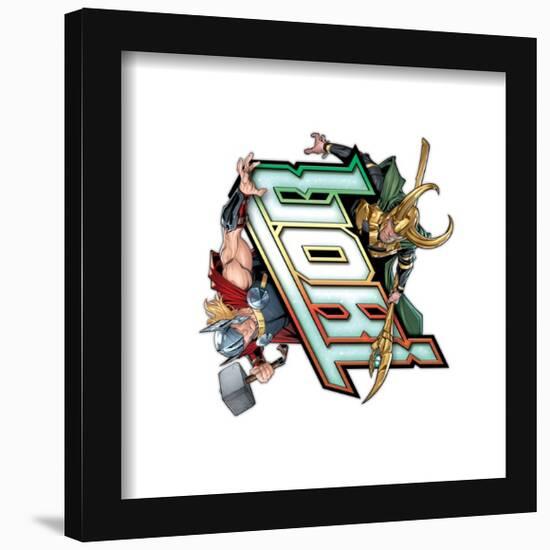 Gallery Pops Marvel Comics Avengers - Thor and Loki Text Art Wall Art-Trends International-Framed Gallery Pops