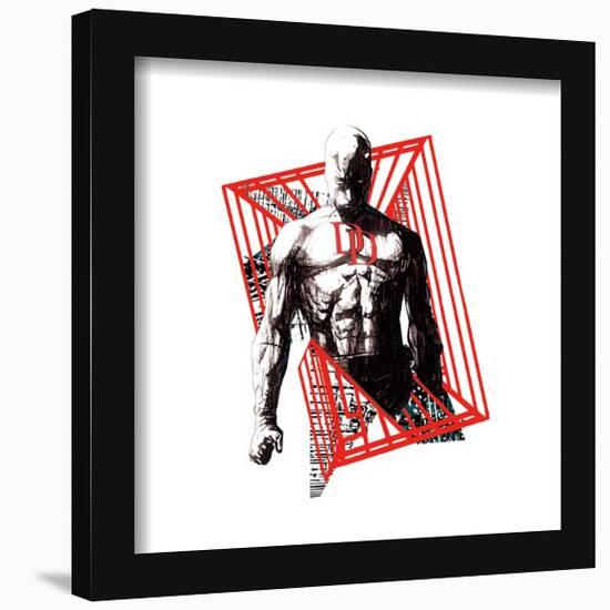 Gallery Pops Marvel Comics Daredevil - Geometric Devil Ink Sketch Wall Art-Trends International-Framed Gallery Pops