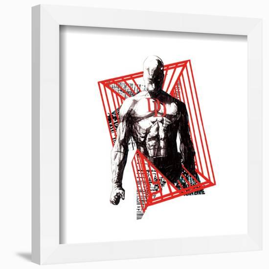 Gallery Pops Marvel Comics Daredevil - Geometric Devil Ink Sketch Wall Art-Trends International-Framed Gallery Pops