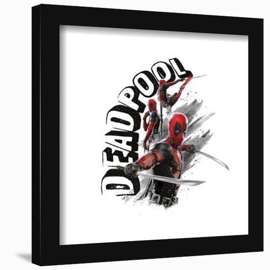 Gallery Pops Marvel Deadpool & Wolverine - Deadpool Action Text Wall Art-Trends International-Framed Gallery Pops