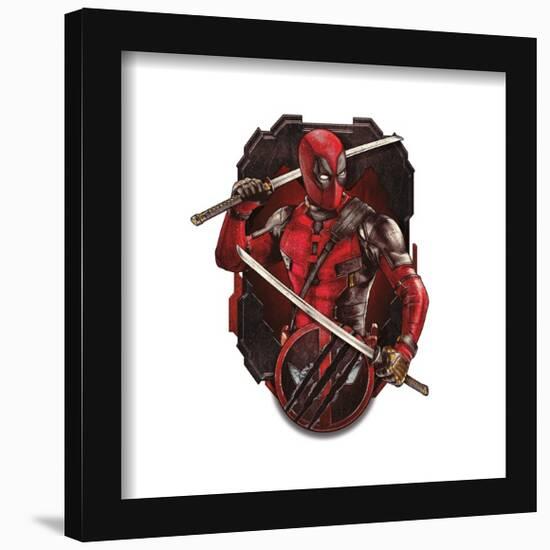 Gallery Pops Marvel Deadpool & Wolverine - Deadpool Medallion Wall Art-Trends International-Framed Gallery Pops