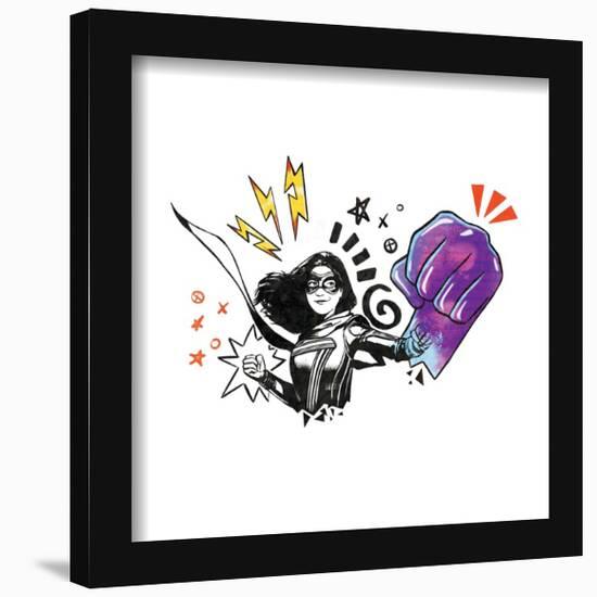 Gallery Pops Marvel Ms. Marvel - Embiggening Powers Doodle Bage Wall Art-Trends International-Framed Gallery Pops