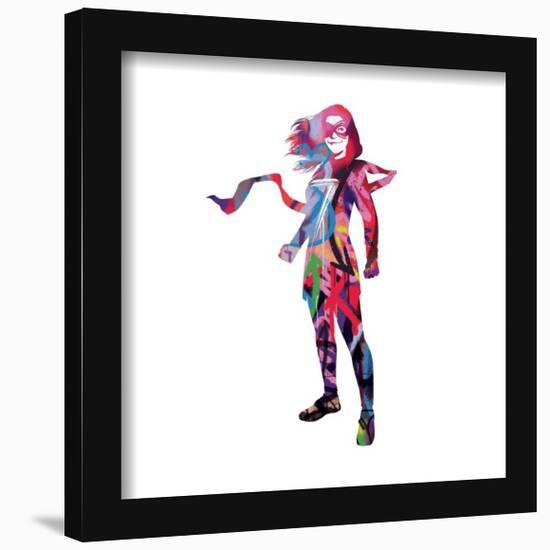 Gallery Pops Marvel Ms. Marvel - Kamala Khan Graffiti Badge Wall Art-Trends International-Framed Gallery Pops