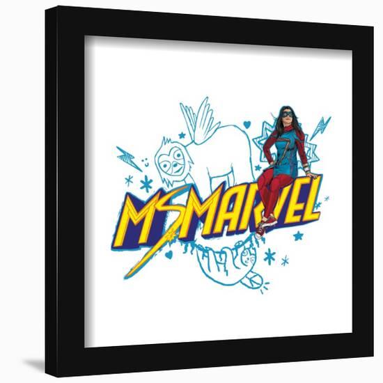 Gallery Pops Marvel Ms. Marvel - Kamala Khan Sketch Badge Wall Art-Trends International-Framed Gallery Pops