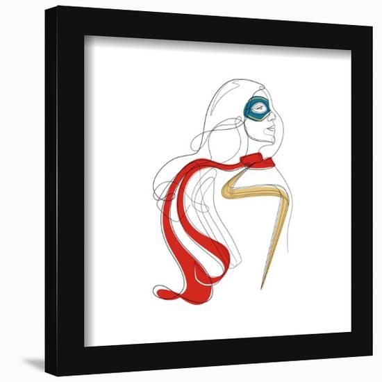 Gallery Pops Marvel Ms. Marvel - Kamala Pencil Sketch Wall Art-Trends International-Framed Gallery Pops