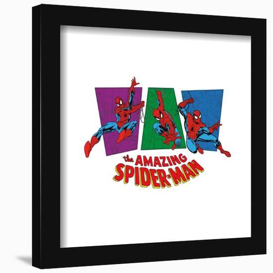 Gallery Pops Marvel Spider-Man - Retro Spotlight Amazing Spider-Man 3-Panel Wall Art-Trends International-Framed Gallery Pops