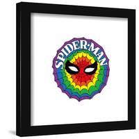 Gallery Pops Marvel Spider-Man - Retro Spotlight Rainbow Web Wall Art-Trends International-Framed Gallery Pops