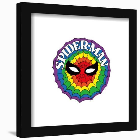 Gallery Pops Marvel Spider-Man - Retro Spotlight Rainbow Web Wall Art-Trends International-Framed Gallery Pops