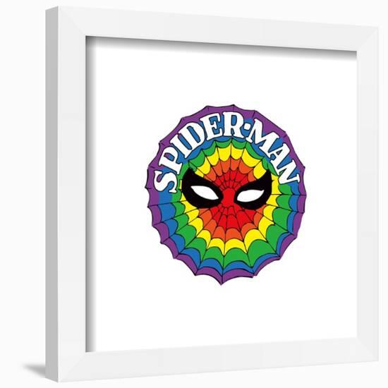 Gallery Pops Marvel Spider-Man - Retro Spotlight Rainbow Web Wall Art-Trends International-Framed Gallery Pops