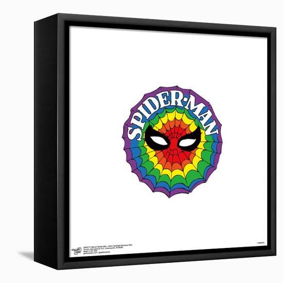 Gallery Pops Marvel Spider-Man - Retro Spotlight Rainbow Web Wall Art-Trends International-Framed Stretched Canvas