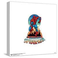 Gallery Pops Marvel Spider-Man - Retro Spotlight Running the City Wall Art-Trends International-Stretched Canvas