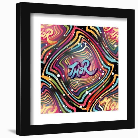 Gallery Pops Marvel Thor: Love and Thunder - Thor Rainbow Text Wall Art-Trends International-Framed Gallery Pops