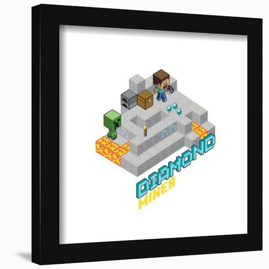 Gallery Pops Minecraft - Diamond Miner Wall Art-Trends International-Framed Gallery Pops