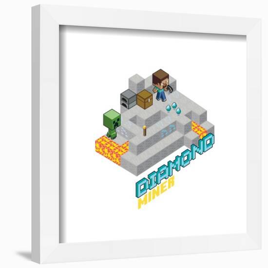 Gallery Pops Minecraft - Diamond Miner Wall Art-Trends International-Framed Gallery Pops