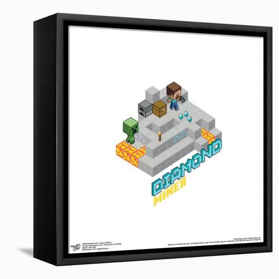 Gallery Pops Minecraft - Diamond Miner Wall Art-Trends International-Framed Stretched Canvas