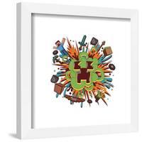 Gallery Pops Minecraft - Funtage Creeper Explosion Wall Art-Trends International-Framed Gallery Pops