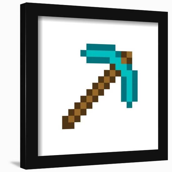 Gallery Pops Minecraft: Iconic Pixels - Items - Diamond Pickaxe Wall Art-Trends International-Framed Gallery Pops