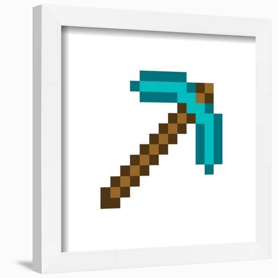 Gallery Pops Minecraft: Iconic Pixels - Items - Diamond Pickaxe Wall Art-Trends International-Framed Gallery Pops
