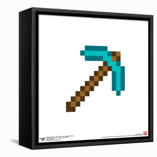 Gallery Pops Minecraft: Iconic Pixels - Items - Diamond Pickaxe Wall Art-Trends International-Framed Stretched Canvas
