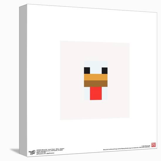 Gallery Pops Minecraft: Iconic Pixels - Mobs - Chicken Wall Art-Trends International-Stretched Canvas