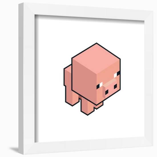 Gallery Pops Minecraft - Isometric Pig Wall Art-Trends International-Framed Gallery Pops