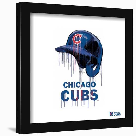 Gallery Pops MLB Chicago Cubs - Drip Helmet Wall Art-Trends International-Framed Gallery Pops