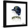 Gallery Pops MLB Milwaukee Brewers - Drip Helmet Wall Art-Trends International-Framed Gallery Pops